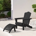 thumbnail image 3 of JUSTLET Foldable Footstool/ Ottoman for Adirondack Chairs - HDPE Material, All - Weather & Waterproof, Black, 3 of 8