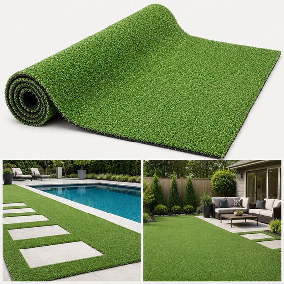 Artificial Grass Turf Lawn-4 Ft x 35Ft, Indoor Outdoor Rug Synthetic Grass Mat Fake Grass, Dog Turf Mat Synthetic Lawn for Garden Landscape, Patio, Backyard, Balcony