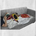 thumbnail image 6 of Birthday Party Soft Flannel Fleece Throw Blanket, Happy Party Dog with Sunglasses and Cone Hat Boxes Stars Image Print, Cozy Plush for Indoor and Outdoor Use, 50" x 60", Yellow and Red, by Ambesonne, 6 of 6