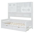 thumbnail image 5 of Mintazer Twin Platform Bed with Side Bookcase & 2 Drawer and 2 Cabinets, All-in-One Wood Storage Daybed Frame for Kids Teens Bedroom Guest Room, White, 5 of 17