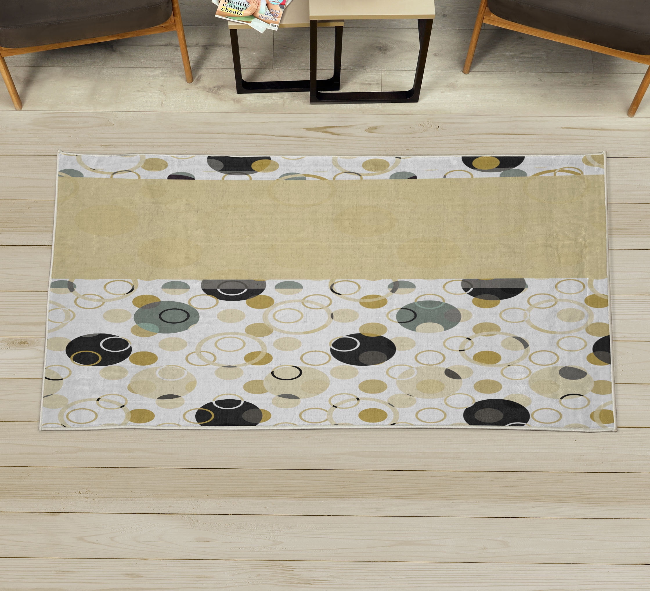 Abstract Decorative Rug, Circular Shaped Round Interlace Forms ...