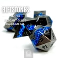 thumbnail image 5 of Sage's Portal Metal Riftstone DND Dice 7-PC Polyhedral Dice Set for DND TTRPG Dungeons and Dragons Pathfinder Oversized Designer Dice (Gloss Black/Chartreuse), 5 of 5