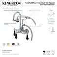 thumbnail image 2 of Kingston Brass AE7T2PKL Duchess Wall Mount Clawfoot Tub Faucet, 4-9/16", Polished Brass, 2 of 4