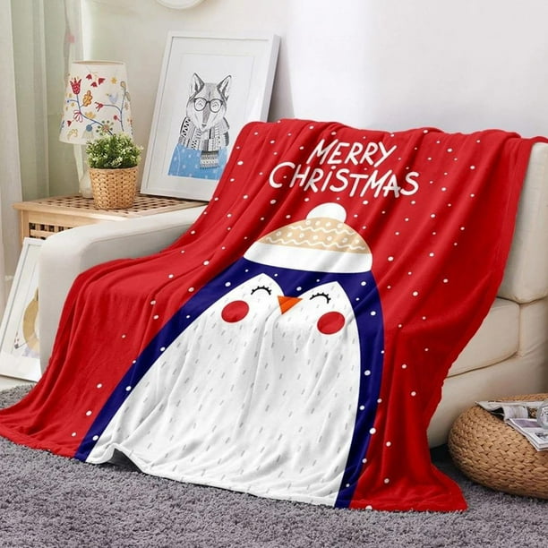 Xihbxyly Manta Navideña de Franela, Suave Microfibra, Cálida y Acogedora, Ideal para Sofá y Cama, Fácil de Limpiar, Reversible, 100 X 130 Cm.