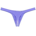 thumbnail image 2 of Botmois Men Gloss Bikini Thong Underwear Elastic Bulge Pouch Underpants Classics Wet Look T-back Purple Gray L, 2 of 3