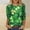A1690 Green, variant on St. Patrick's Day Shirt for Women Vintage Shamrock Graphic T-Shirt 3/4 Sleeve Crewneck Loose Fit Festival Apparel Irish Clover Print Holiday Celebration Tops