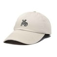 thumbnail image 5 of Dalix Bike Embroidered Bicycle Cotton Baseball Cap Adjustable Dad Hat Mens in Beige, 5 of 5