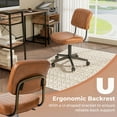 thumbnail image 6 of Costway 2PCS PU Leather Office Chair Adjustable Swivel Task Chair with Backrest Orange, 6 of 10