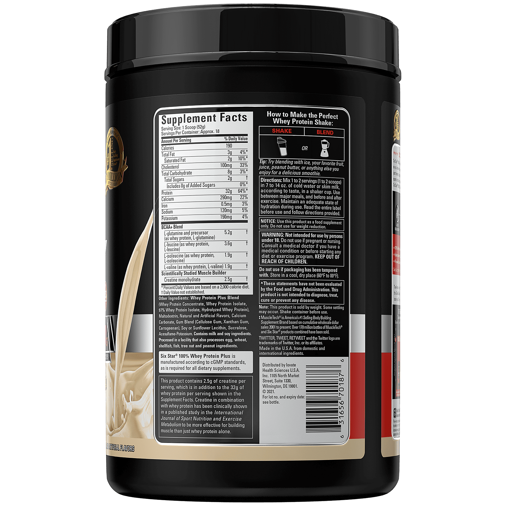 Six Star Pro Nutrition Elite Series 100% Whey Protein Powder, Vanilla Cream, 2lbs
