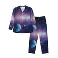 thumbnail image 1 of Fotbe Planets Stars And Galaxies1 Pijama de Hombre con Estampado de Manga Larga, Conjunto de 2 Piezas, Ropa de Dormir Suave y Cómoda con Bolsillos-X-Large, 1 of 7