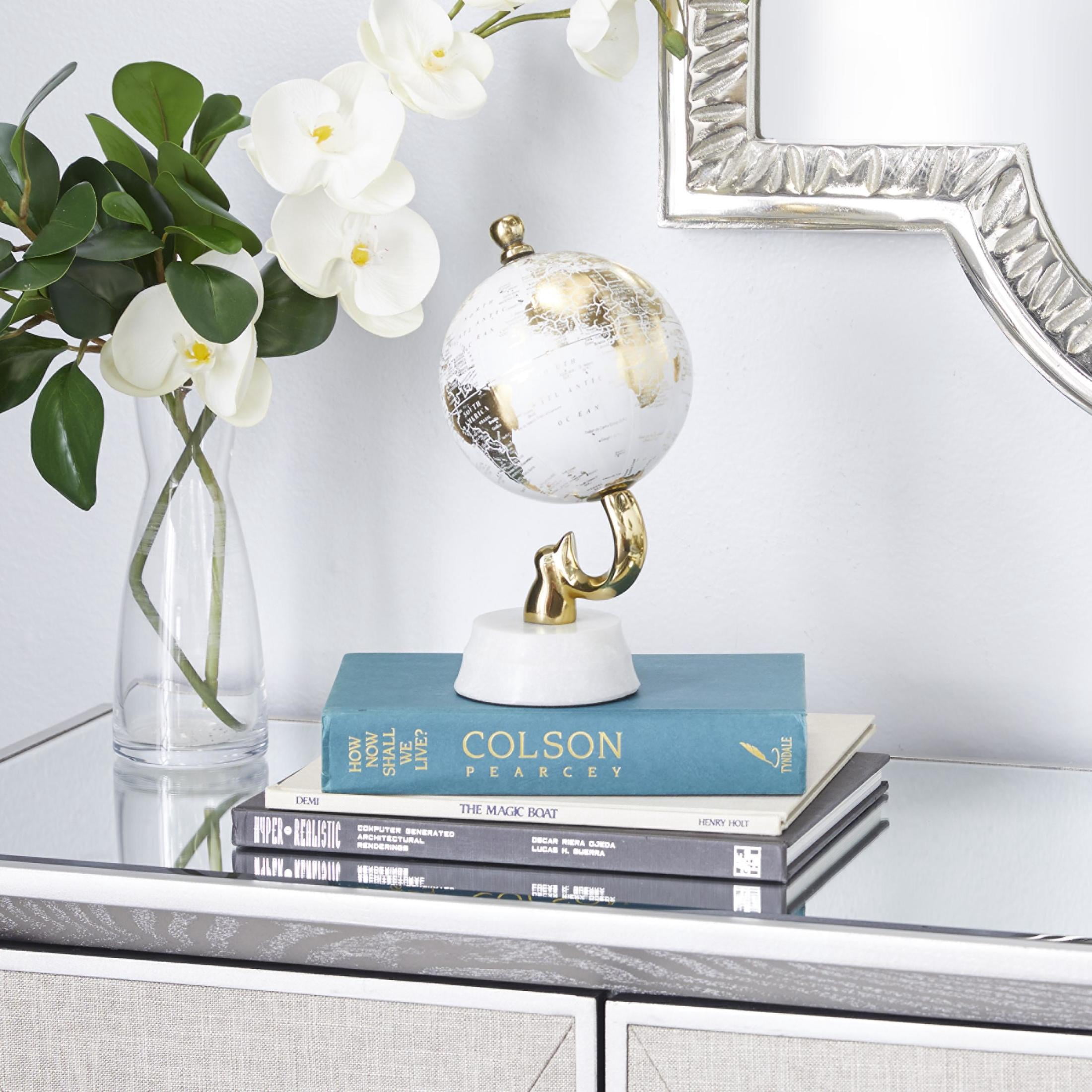 DecMode 5" Gold Globe with Marble Base