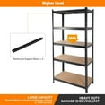 thumbnail image 5 of Miniyam 2000LBS Capacity 5 Tier Laminated Metal Shelving Unit, Adjustable Storage Rack, Black, 5 of 7