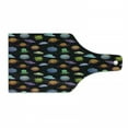 thumbnail image 1 of Space Cutting Board, UFOs and Planets Gas Giant Alien Environments Science Fiction Elements, Decorative Tempered Glass Cutting and Serving Board, Wine Bottle Shape, Multicolor, by Ambesonne, 1 of 1