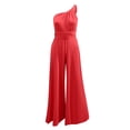 thumbnail image 6 of Usmixi Jumpsuits for Women Dressy High Waist Fashion Loose Wide Leg Tank Long Jumpsuits Overalls with Belt Summer V-Neck Sleeveless Solid Maxi Formal Rompers Red m, 6 of 7