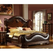 Traditional Imperial Cherry Bonded Leather Eastern King Bed B3000-EK Mcferran