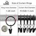 thumbnail image 3 of Anillos de cortina con clips WeeksEight, paquete de 100, negros, 3 of 8