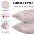 thumbnail image 6 of Outdoor Waterproof Pillow Covers Pack of 2, Pink Striped Nature Abstract Art Classic Decorative Throw Pillowcases Cushion Covers for Garden Patio Tent Sofa Couch, 16x16 inch, 6 of 8