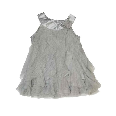 

Infant Baby Girls Grey Silver Sparkle Christmas Holiday Fancy Party Dress 24M