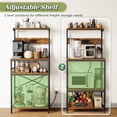 thumbnail image 4 of Amadwell 4-Tier Kitchen Storage Shelf Organizer Bakers Rack with Power Outlets, Coffee Bar & Microwave Stand, 4 of 9