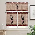 thumbnail image 2 of Merry Christmas Kitchen Curtains and Valances Set, Elk Pine and Berry Red and Black Buffalo Plaid Rod Pocket Window Valance Window Curtain Panels for Living Room Bedroom Laundry, 27.5x24in, 3 Pieces, 2 of 7
