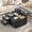 Black, variant on 39.4" Lift Top Coffee Table with Hidden Storage, Mid-Century Fluted Square Coffee Table with 2 Drawers & Adjustable Shelves, Wood Central Table for Living Room, Black