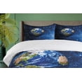 thumbnail image 4 of Ambesonne Space Duvet Cover Set, Planet Earth Solar System, Calking, Blue Green, 4 of 6