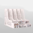 thumbnail image 1 of Organizador de archivos de escritorio, 4 compartimentos, estante de almacenamiento de archivos de escritorio en color, estante vertical para libros de estudiantes, color blanco, 1 of 1