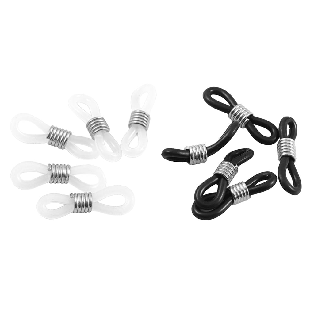 100 Pcs Anti-slip Rubber Connector and Holder for Glasses Adjustable Eyeglass Chain White, Black, Gold