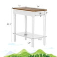 thumbnail image 6 of Vicamelia Narrow Entryway Table with Drawer, Open Shelf Nightstand for Living Room Bedroom Office, White, 6 of 7