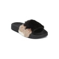 thumbnail image 1 of Women Faux Fur Multicolor Open Toe Footbed Slide 18162, 1 of 5