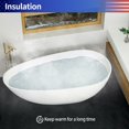 thumbnail image 5 of Rainlex 71" Freestanding Soaking Solid Surface Bathtub in Black and White, 5 of 12