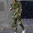 thumbnail image 2 of DeHolifer Mens Sets 2 Piece Outfits Camouflage Long Sleeve Lightweight T-Shirts and Jogging Pants Athletic Sweatsuit Army Green 4XL, 2 of 7