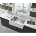 thumbnail image 5 of Westbrass BSS133W 33" Single Bowl 14 Ga. Stainless Steel Kitchen Sink with White Solid Surface Farmhouse Apron Front and Rim Top, 5 of 11