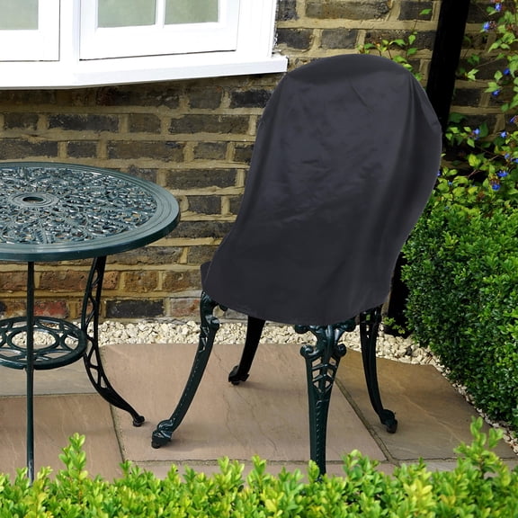 LABSERRON Folding Lounge Chair Cover Black Universal Fit Weatherproof Tear Resistant Patio Protector