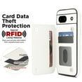 thumbnail image 5 of Case Compatible with Google Pixel 8a, Stylish Card Slots Kickstand PU Leather Back Case Magnetic Closure RFID Blocking Drop Protective Shockproof Cover for Google Pixel 8a, White, 5 of 8