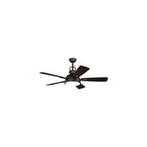 52 Inch Industrial Ceiling Fan with Light & Remote - Modern Loft Fan, Bronze Finish, Close to Ceiling Mount