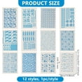 thumbnail image 2 of 1set 12 Sheets 12 styles Paper Ceramic Decals Pottery Ceramics Clay Transfer Paper Underglaze Flower Paper Blue and White Porcelain style Mixed Shapes 525~530x380x0.05~0.1mm 1 sheet/style, 2 of 5