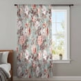 thumbnail image 4 of Pink Green Spring Floral Sheer Curtains 72 Inches Long, Vintage Botanical Summer Light Filering Curtains, Breathable Simi Curtain Privacy Drapes for Living Room Bedroom Lightweight Window Treatment, 4 of 9