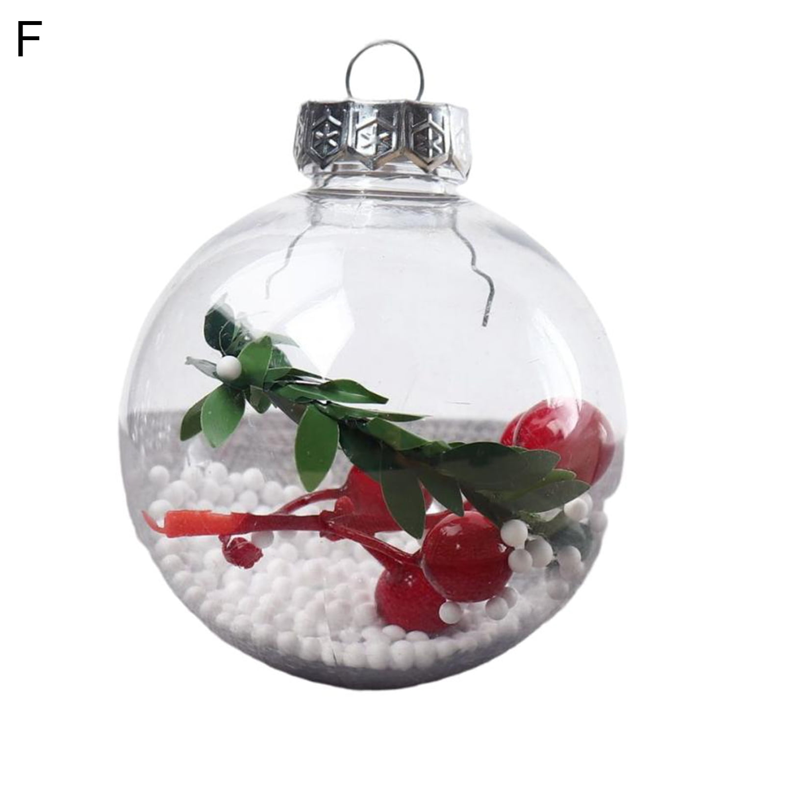 8cm Fillable Clear Plastic Ornament Balls，Christmas Balls Ornaments with  Artificial Snow Berry Rattan DIY Christmas Tree Balls - AliExpress