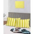 thumbnail image 5 of Yellow Striped Pillow Covers Standard Size 2 Pack, Modern Farmhouse Yellow White Stripes Soft Bed Throw Pillowcases Breathable Cooling Long Lumbar Body Pillow Sham Cover for Bed Sofa 20''x26'', 5 of 7