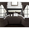 thumbnail image 1 of Chic Home CS8166-US 20 Piece Rotem Reversible Geometric Quilted Design Comforter Bedding Set, Brown - Queen, 1 of 1