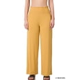 thumbnail image 3 of Zenana Women & Plus Smocked Wide Waistband Flared Bottom Casual Lounge Gaucho Pants, 3 of 4