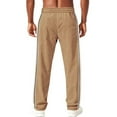 thumbnail image 4 of Handshe Men's Sporty Casual Straight-Leg Sweatpants with Striped Panel, Drawstring Closure, Elastic Waist and Pockets,Plus Size, 4 of 8