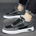 thumbnail image 4 of Men's Skateboard Shoes Casual Lace-Up Sneakers - Solid Color Low-Top PU Sneakers with Fabric Lining, PVC Sole, Cloth Insole, Suitable for Daily Wear, 4 of 5