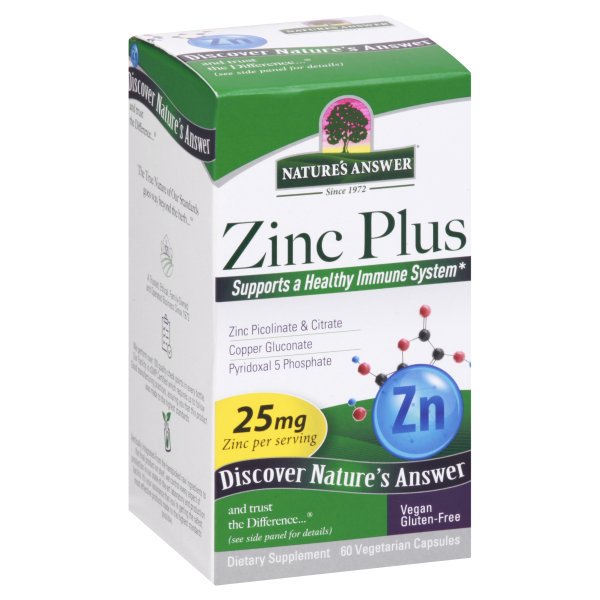 Nature's Answer ZINC PLUS 60 CAPS 1 ea