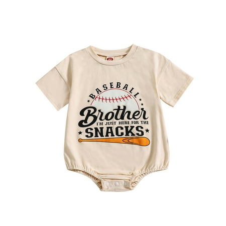 

Niceyoeuk Baby Boys Romper Baseball Print Round Neck Short Sleeve Jumpsuit
