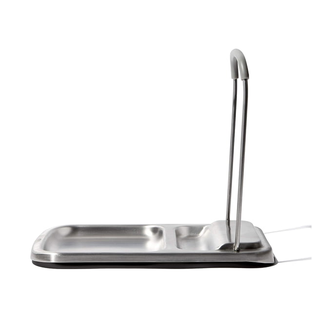 Soporte para cucharas con soporte de tapa OXO de acero inoxidable