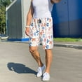 thumbnail image 5 of Bixox Men's Scandinavian Alphabet printed lightweight casual shorts, soft sleep shorts with pockets., 5 of 5