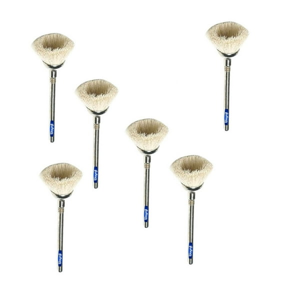 Bristle Cup Mini Brushes Stiff Flexshaft Jewelry Rotary Tool, Pkg 6 Pcs