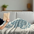 thumbnail image 3 of Anchor Soft Flannel Fleece Throw Blanket, Anchor Skilled Sailor Adventures Under the Sea Nautical Vintage Art, Cozy Plush for Indoor and Outdoor Use, 50" x 70", Blue Cream, by Ambesonne, 3 of 5